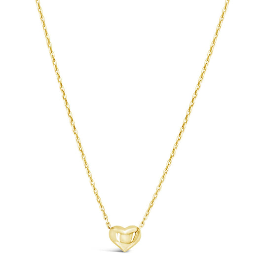 14K Yellow Gold Puffy Heart Necklace