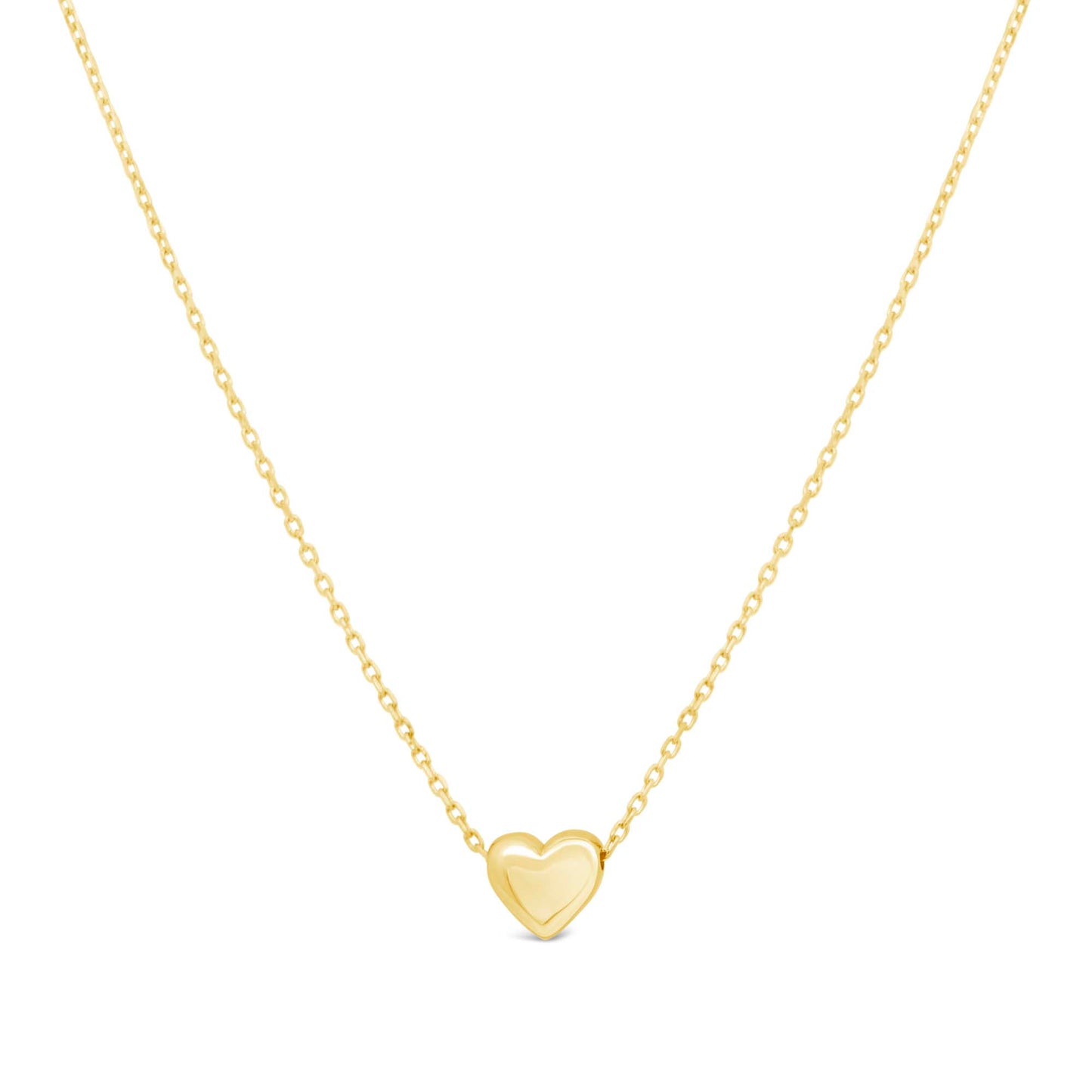14K Yellow Gold Puffy Heart Necklace 2