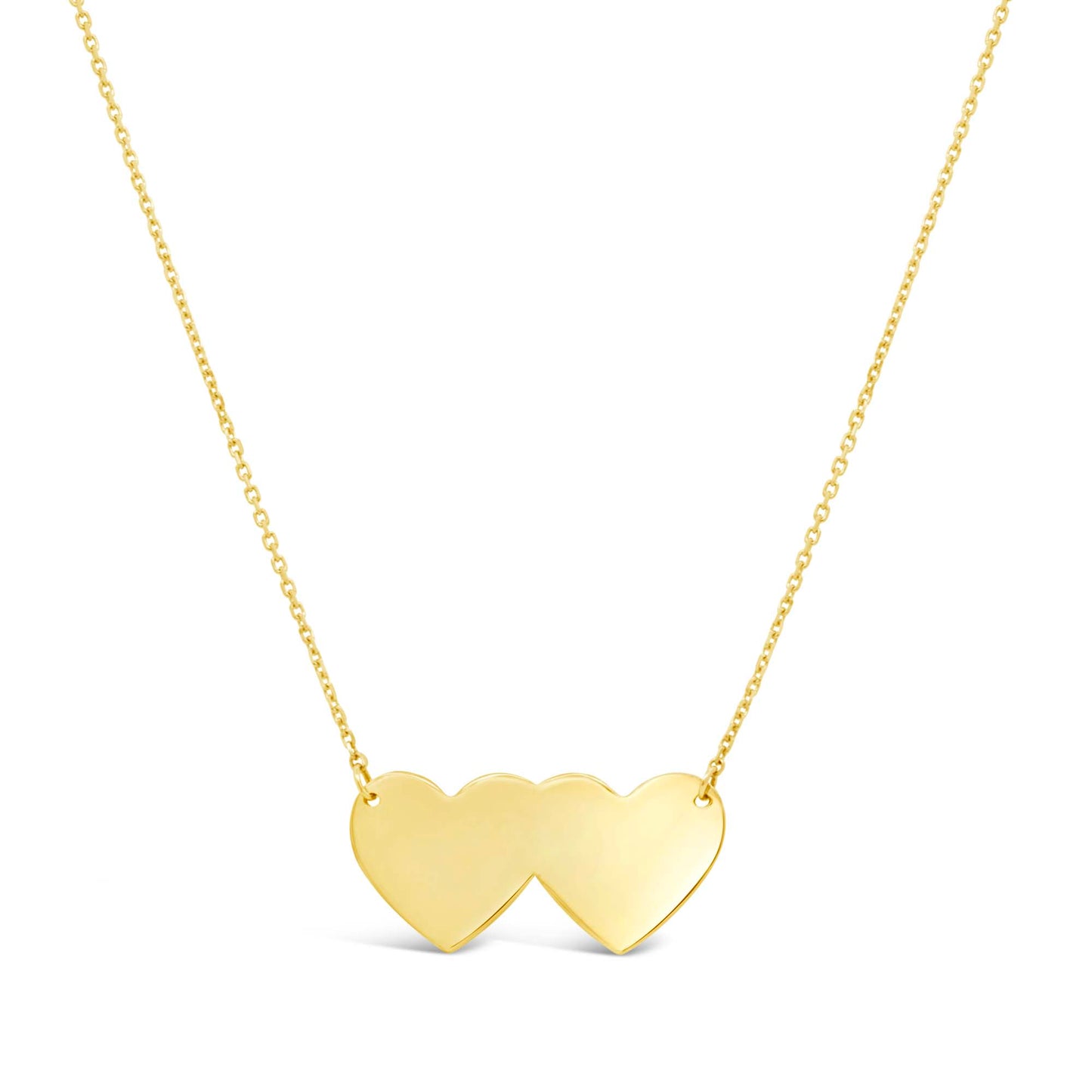 14K Yellow Gold Double Hearts Necklace