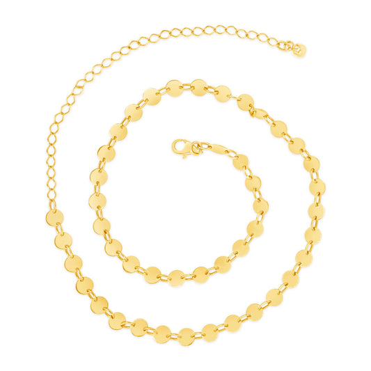 14K Yellow Gold Coin Link Chain Necklace