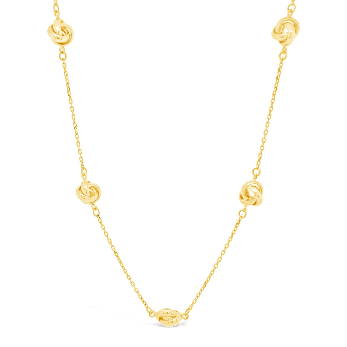 14K Yellow Gold Knots Station Necklace