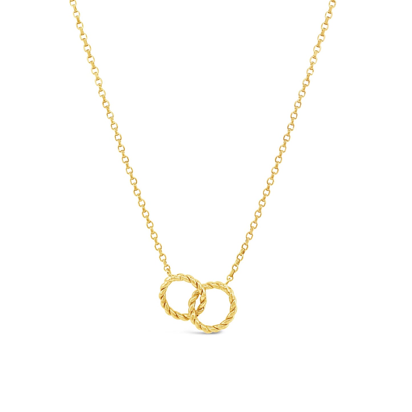 14K Yellow Gold Interlocking Circles Necklace