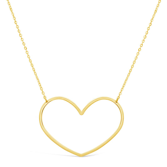 14K Yellow Gold Small Open Heart Necklace