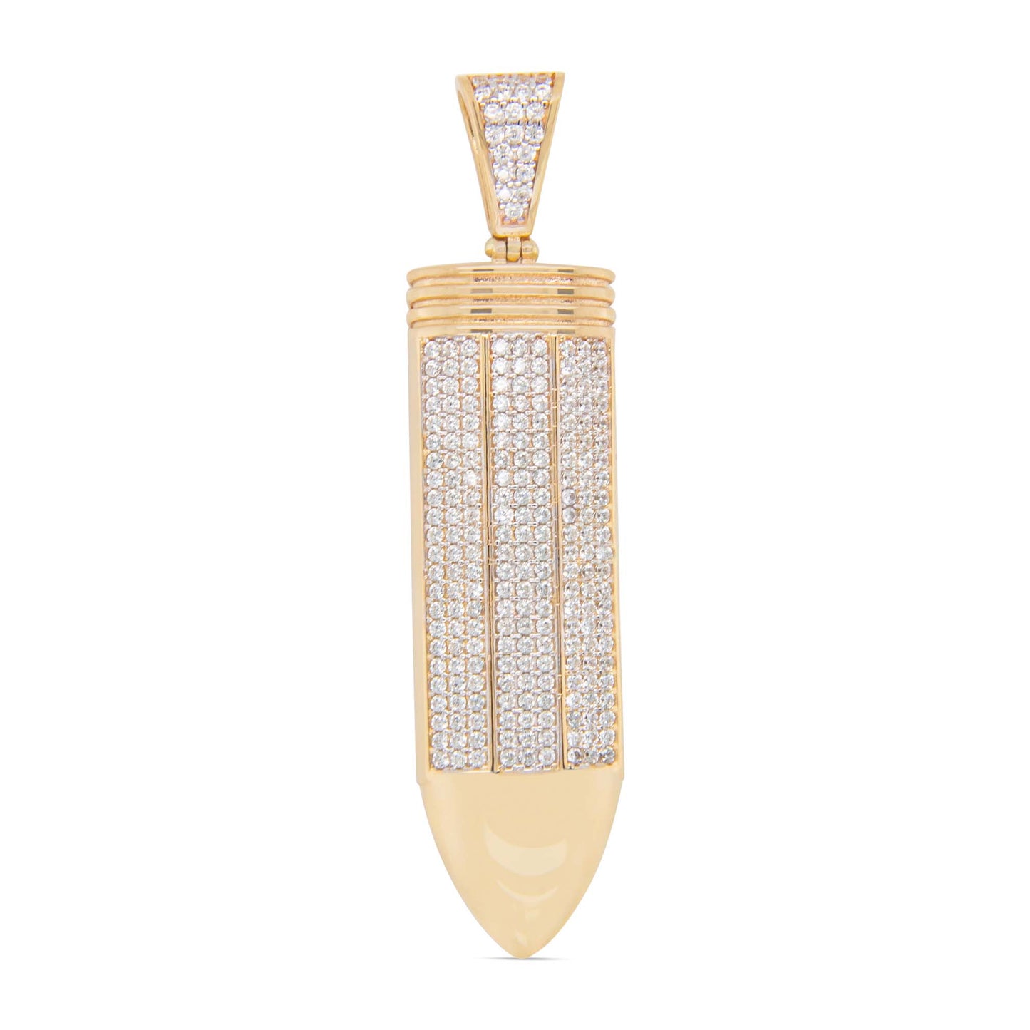 14K Yellow Gold Bullet CZ Men's Pendant