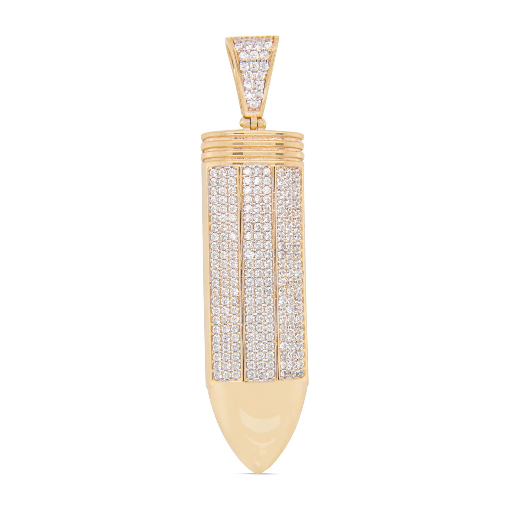 14K Yellow Gold Bullet CZ Men's Pendant