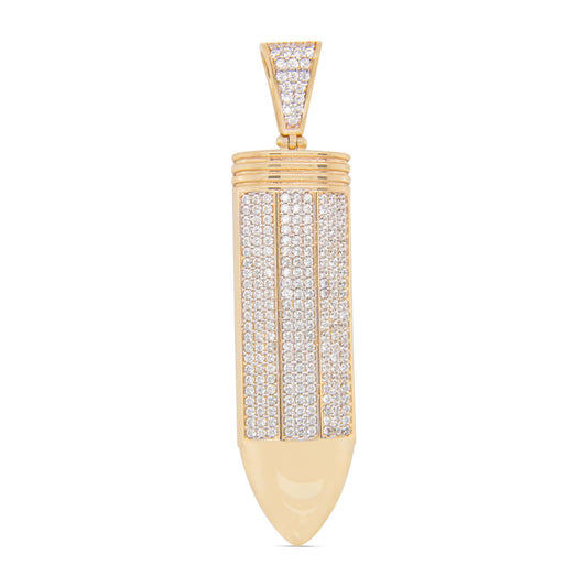 14K Yellow Gold Bullet CZ Men's Pendant