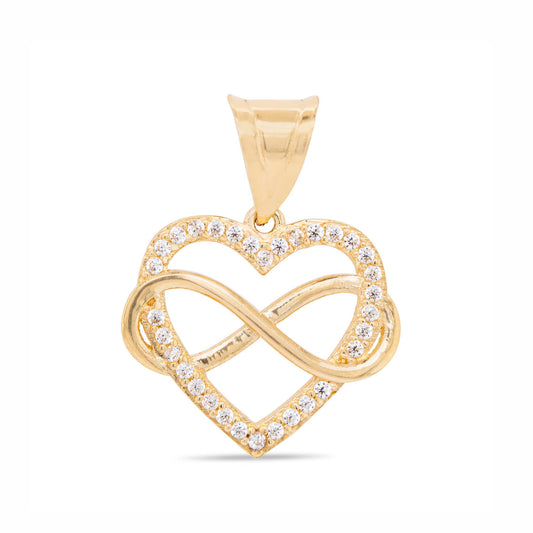 14k Yellow Gold Open Heart with Infinity Pendant