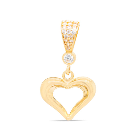 14k Yellow Gold Open Heart Pendant