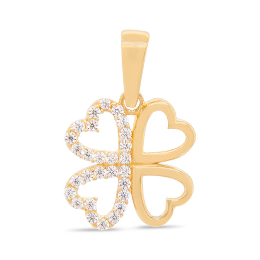 14k Yellow Gold 4 Hearts Pendant