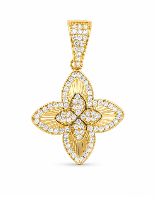 14k Yellow Gold 4 Leaf Clover Pendant