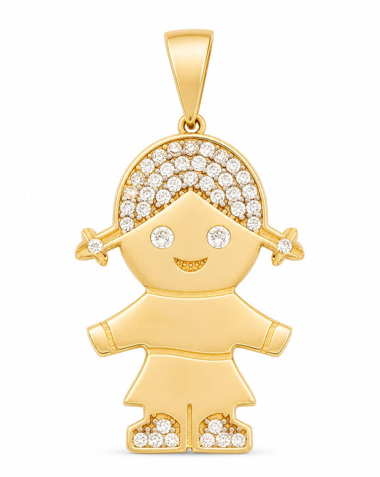 14k Yellow Gold Small Girl Pendant