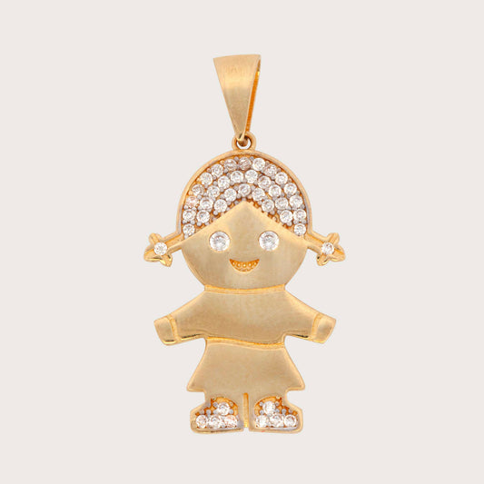 14k Yellow Gold Small Girl Pendant
