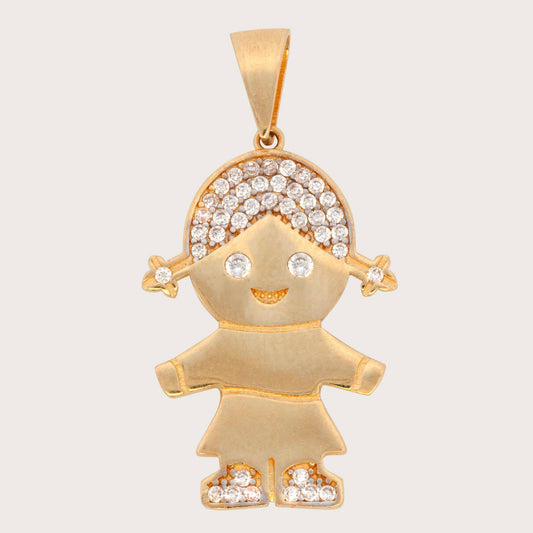 14k Yellow Gold Medium Girl Pendant