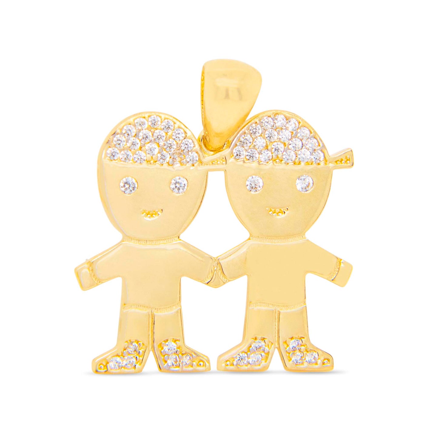 14k Yellow Gold Twins Boy Pendant