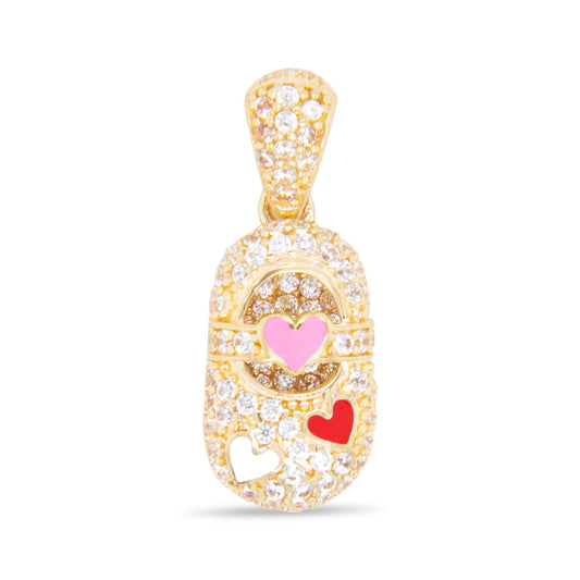 14k Yellow Gold Small Baby Shoe Pendant