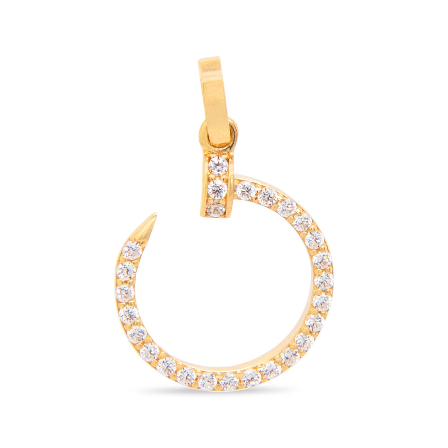 14k Yellow Gold Nail Shape Pendant