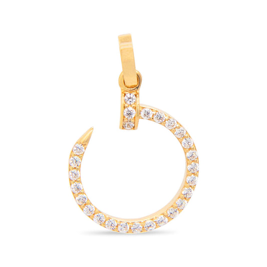 14k Yellow Gold Nail Shape Pendant