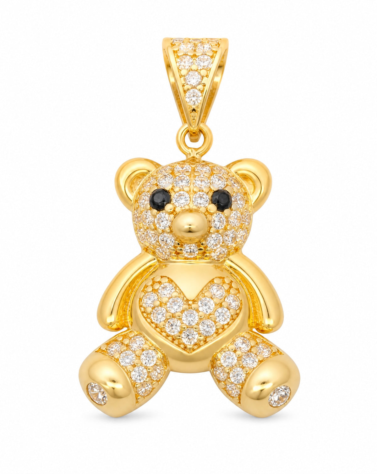14K Yellow Gold Small Teddy Bear Pendant