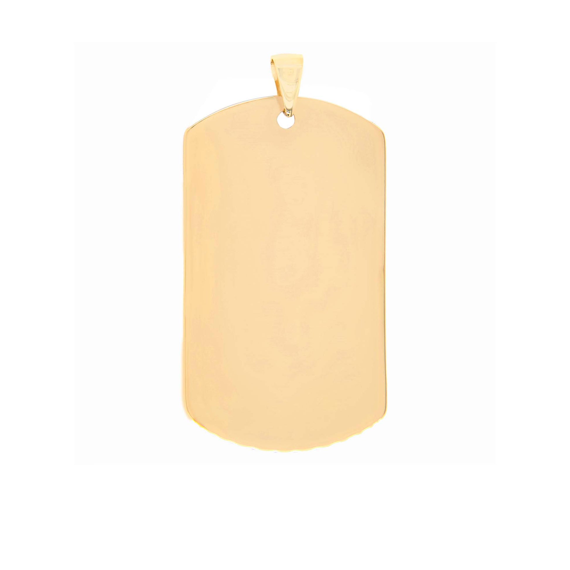 14K Yellow Gold Dog Tag Polished Men's Pendant