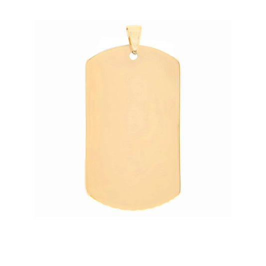 14K Yellow Gold Dog Tag Polished Men's Pendant