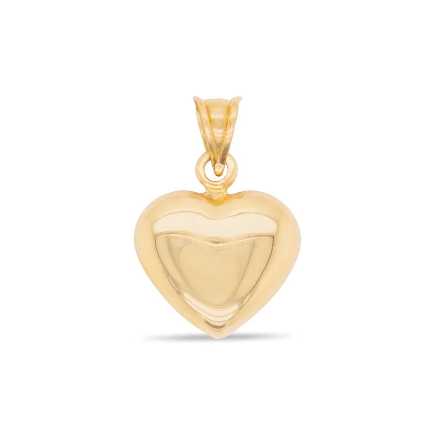 14k Yellow Gold Plain Puffy Small Heart Pendant