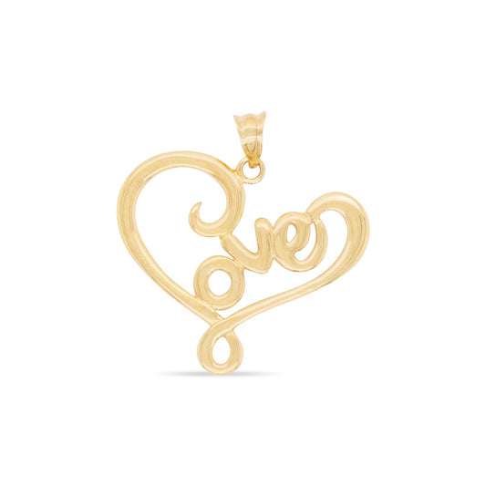 14k Yellow Gold "Love" Pendant