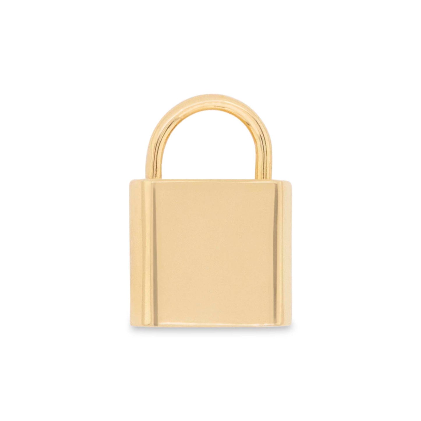 14k Yellow Gold Plain Lock Pendant