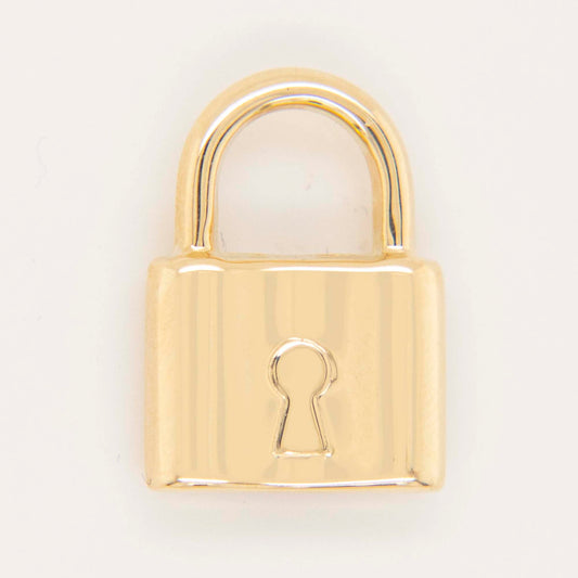 14k Yellow Gold Lock Plain Pendant