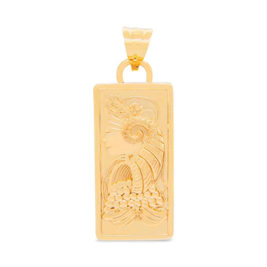 14k Yellow Gold Lady Fortuna Medium Pendant