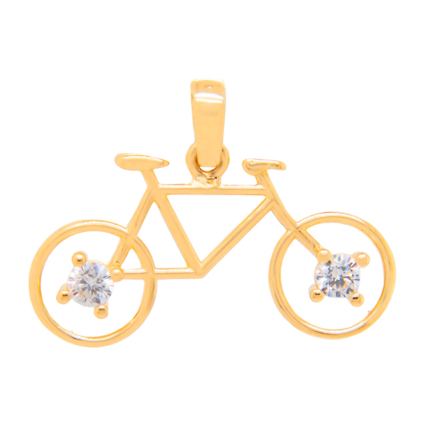 14k Yellow Gold Bike Pendant