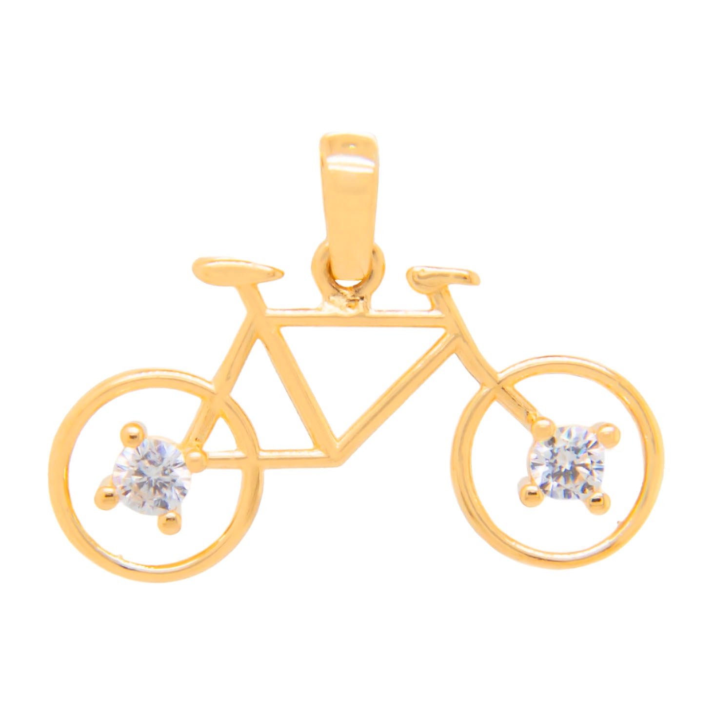 14k Yellow Gold Bike Pendant