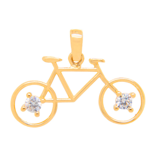 14k Yellow Gold Bike Pendant