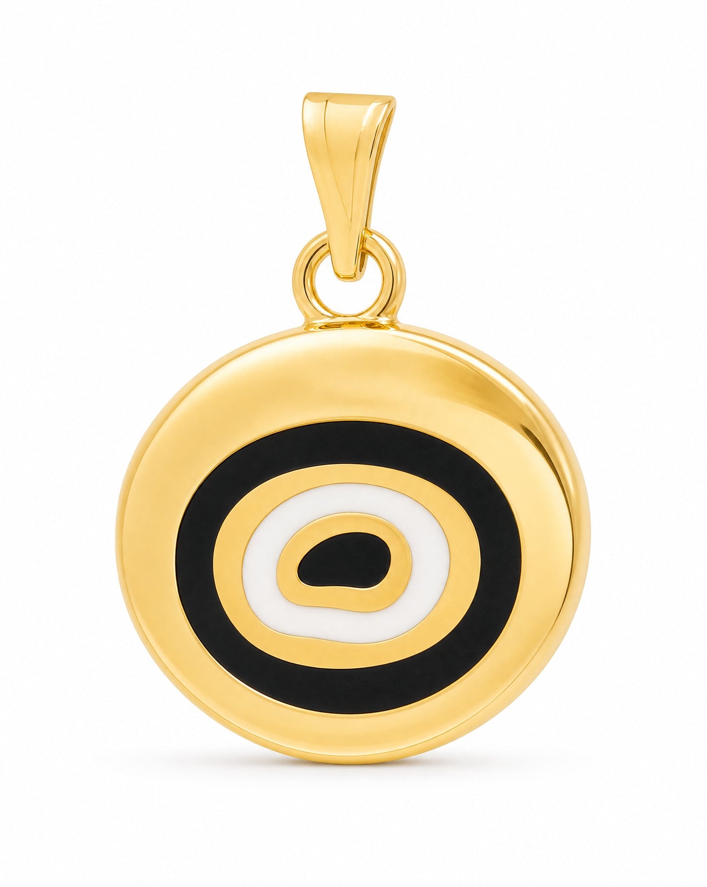 14k Yellow Gold Evil Eye Oval Pendant