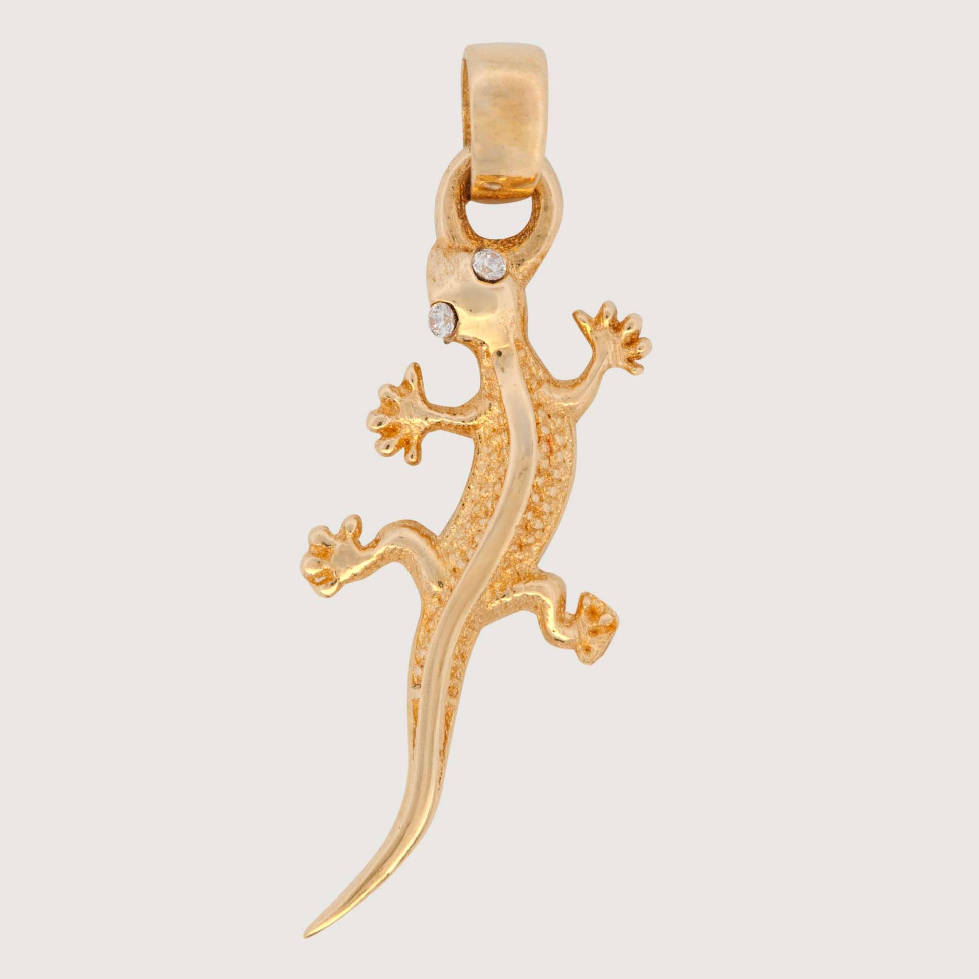 14K Yellow Gold Tiny Lizard Pendant