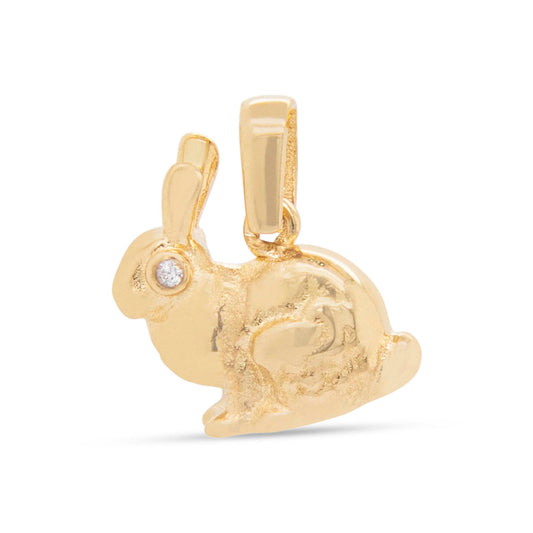 14K Yellow Gold Rabbit Pendant