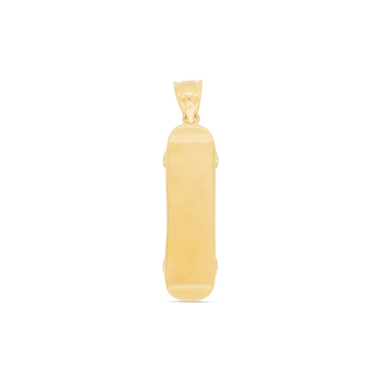14K Yellow Gold Skateboard Men's Pendant