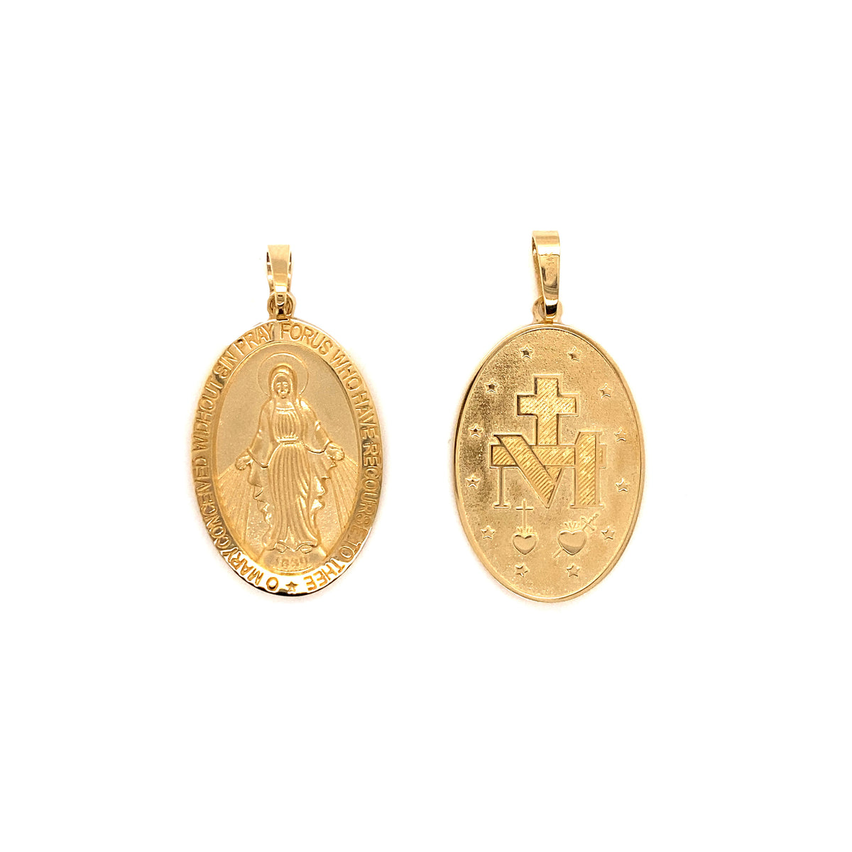 14k Yellow Gold Milagrosa Medal Pendant- 27mm