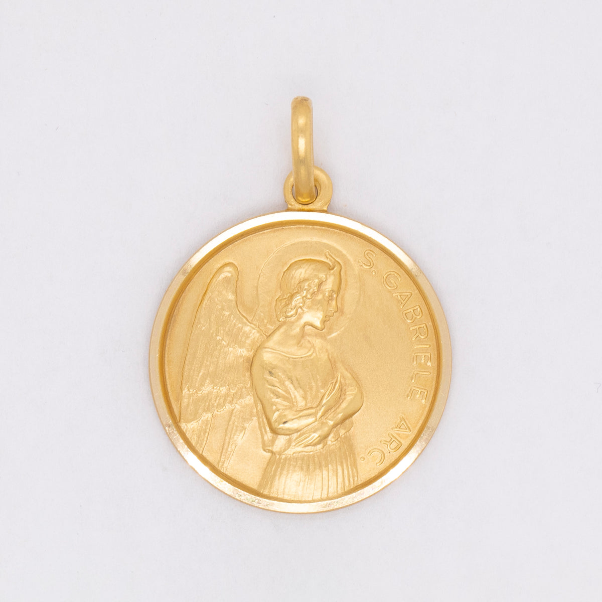 14k Yellow Gold St. Gabriel Medal Pendant- 32mm