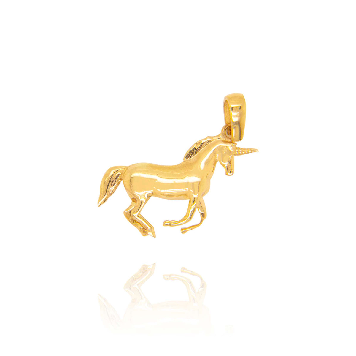 14k Yellow Gold Unicorn Pendant