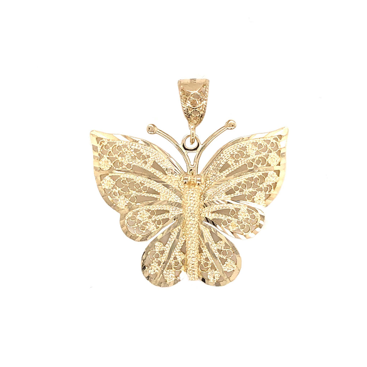 14k Yellow Gold Butterfly Pendant