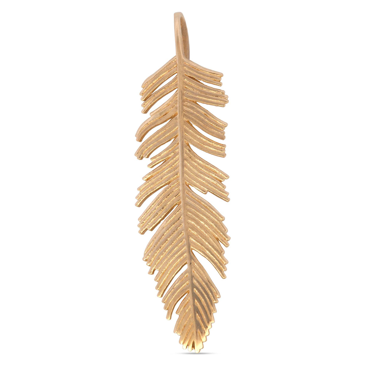 14k Yellow Gold Feather Pendant