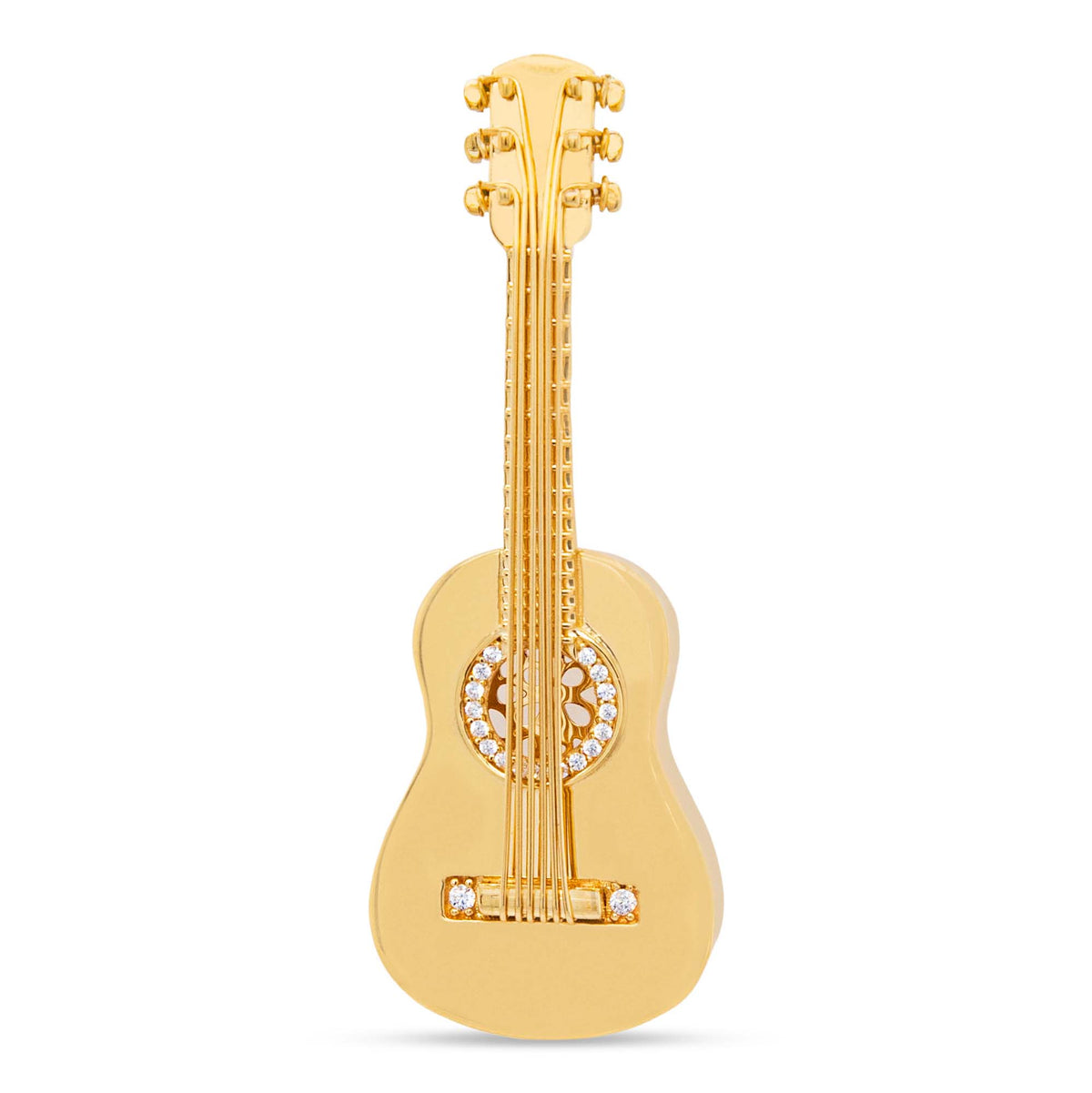 14k Yellow Gold Guitar Pendant