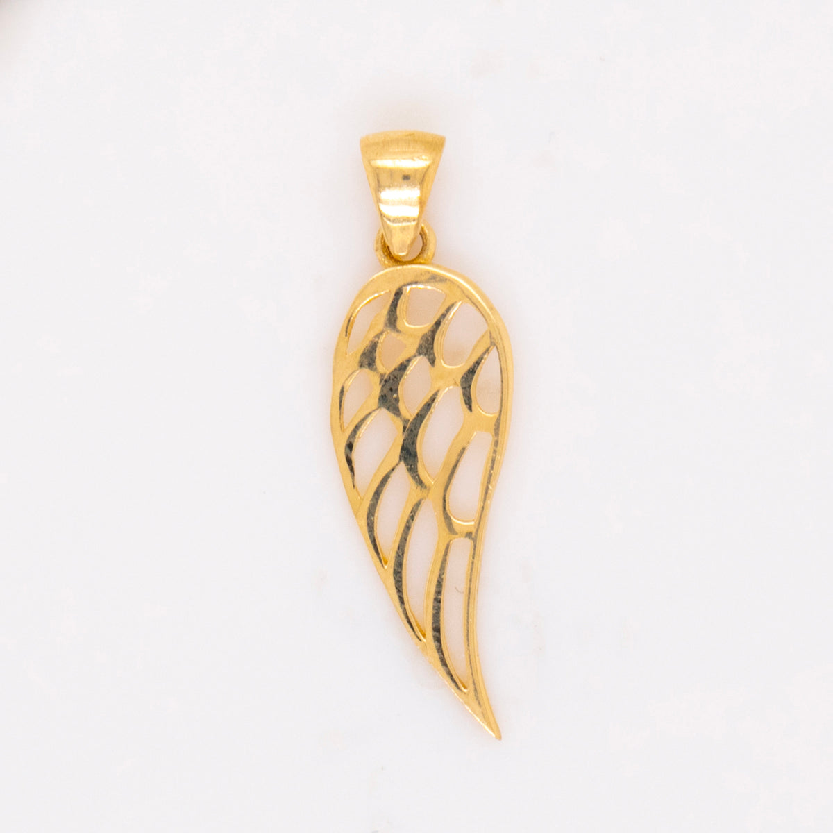 14k Yellow Gold Wing Pendant