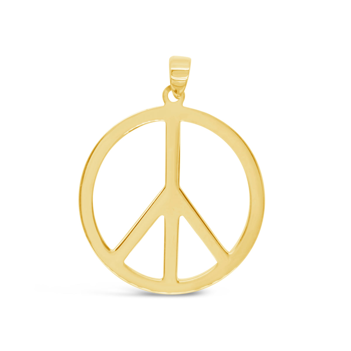 14k Yellow Gold Peace & Love Symbol Pendant