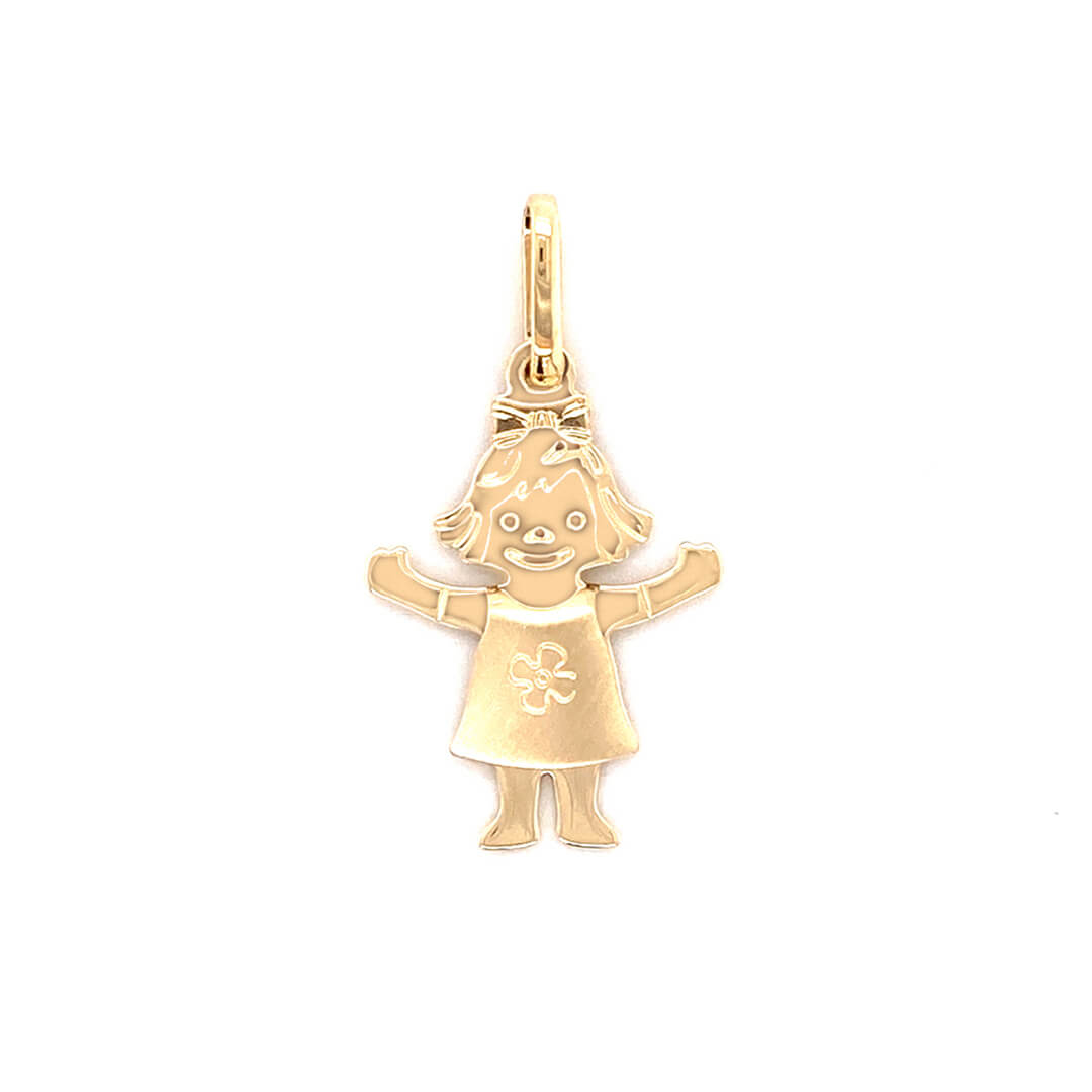 14k Yellow Gold Girl Pendant