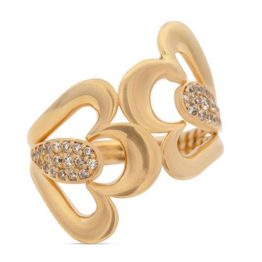 14K Yellow Gold Sideways Flower Wrap Ring