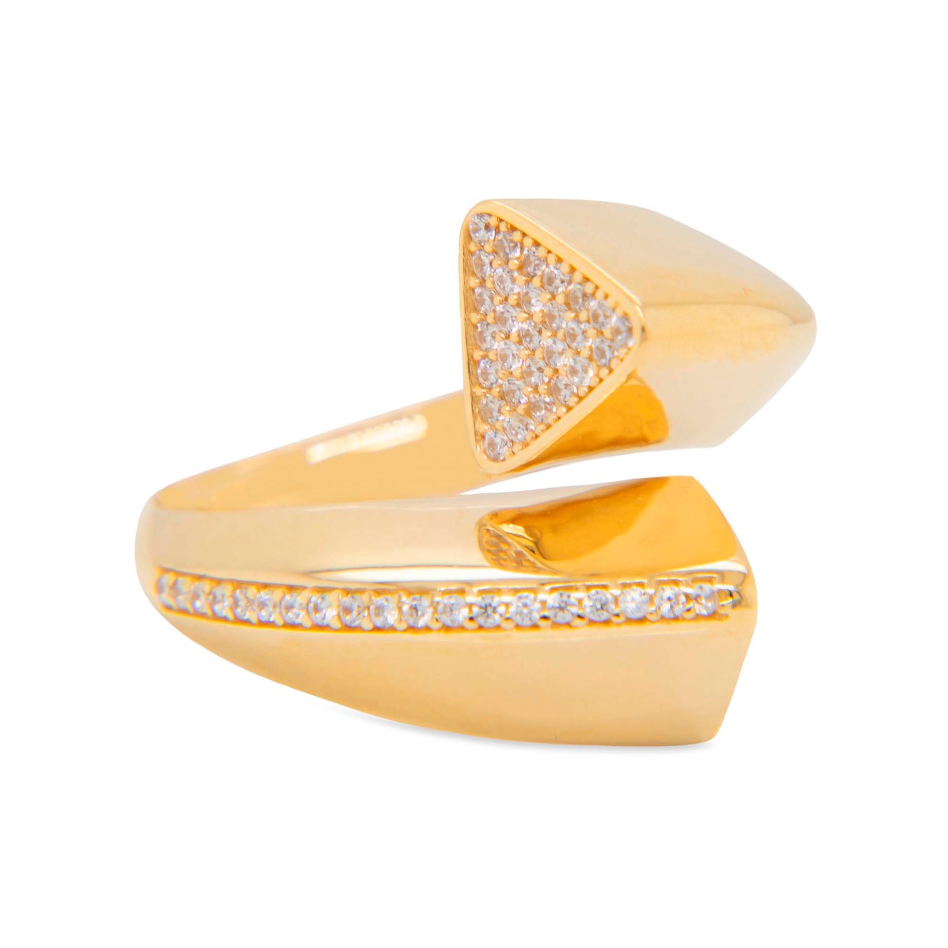 14K Yellow Gold Triangles Wrap Ring