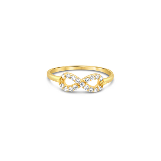 14K Yellow Gold Infinity CZ Ring