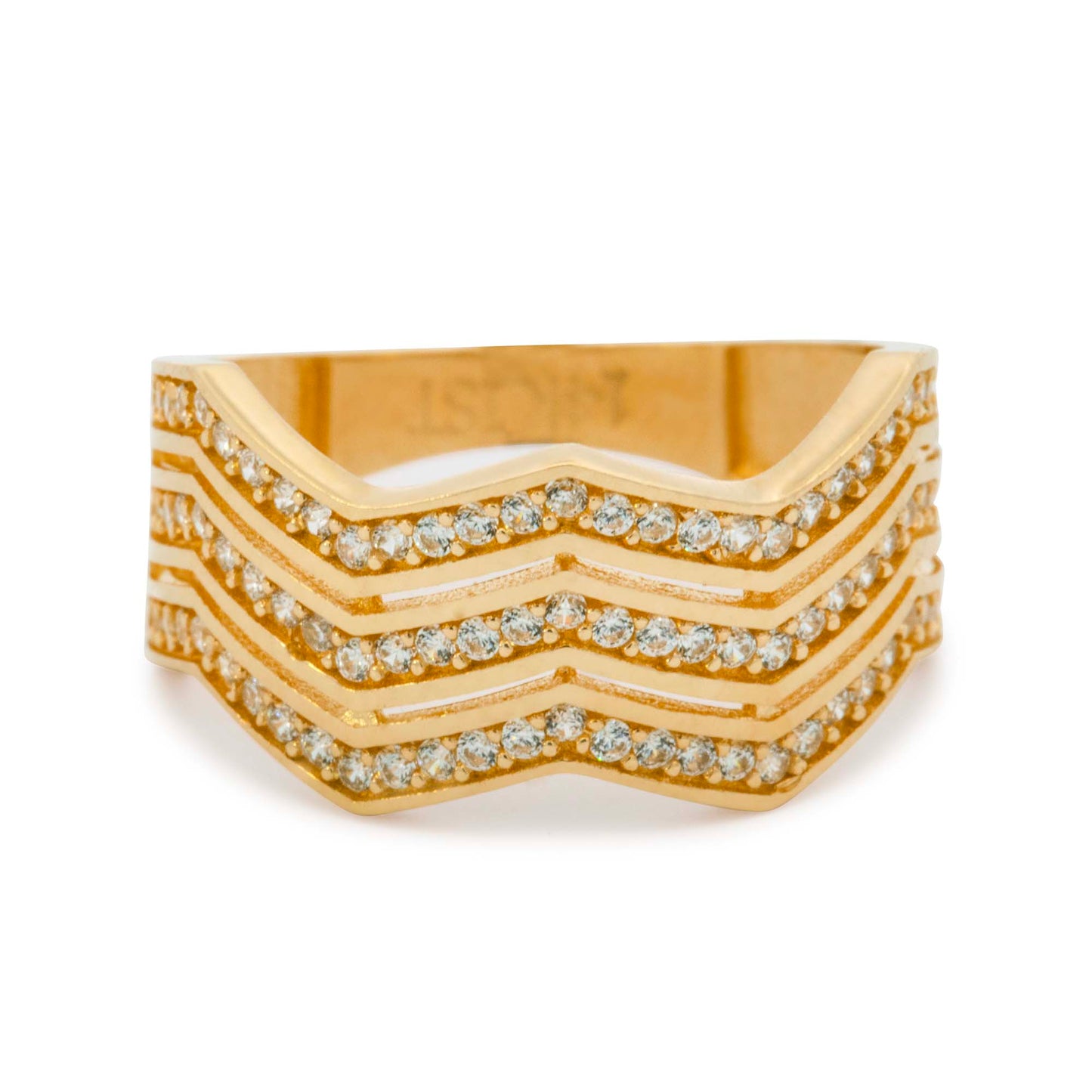 14K Yellow Gold Zig Zag Ring