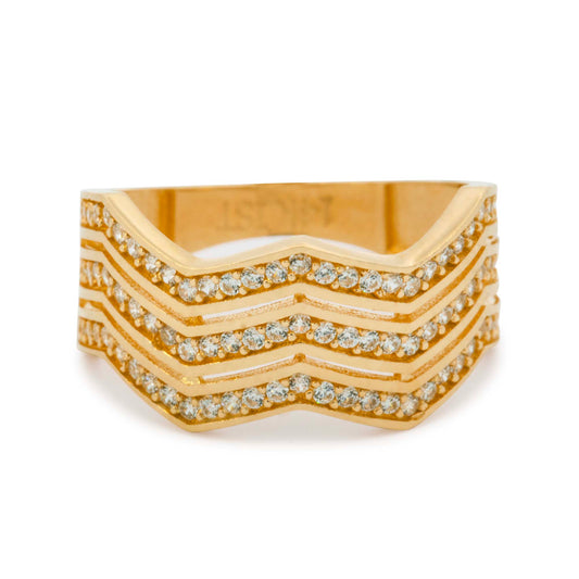 14K Yellow Gold Zig Zag Ring